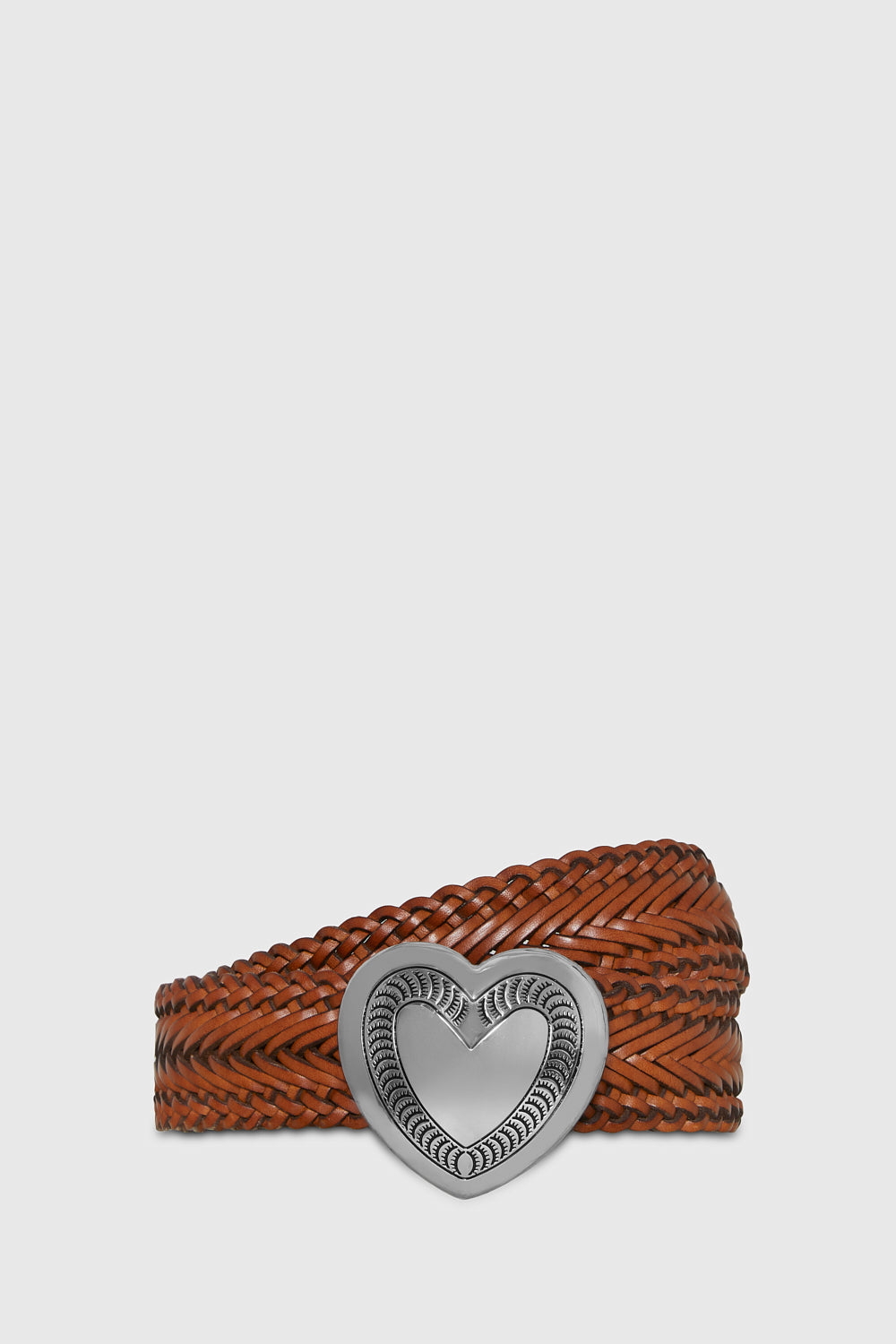 Woven Heart Buckle Belt - Belts