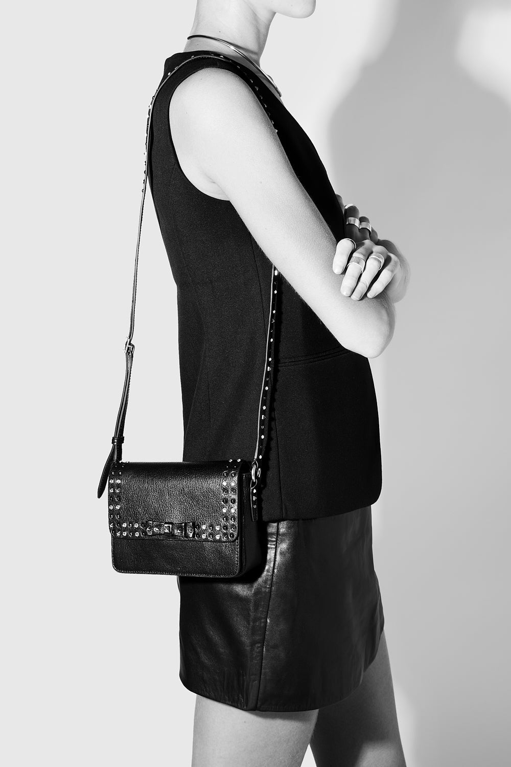 Bowie Studded Crossbody - Crossbody Bags - Siren