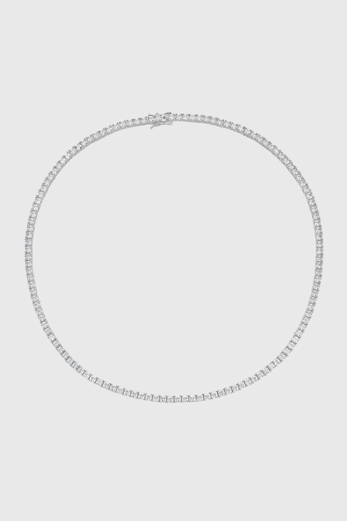 3MM Princess-Cut Tennis Necklace - Necklaces