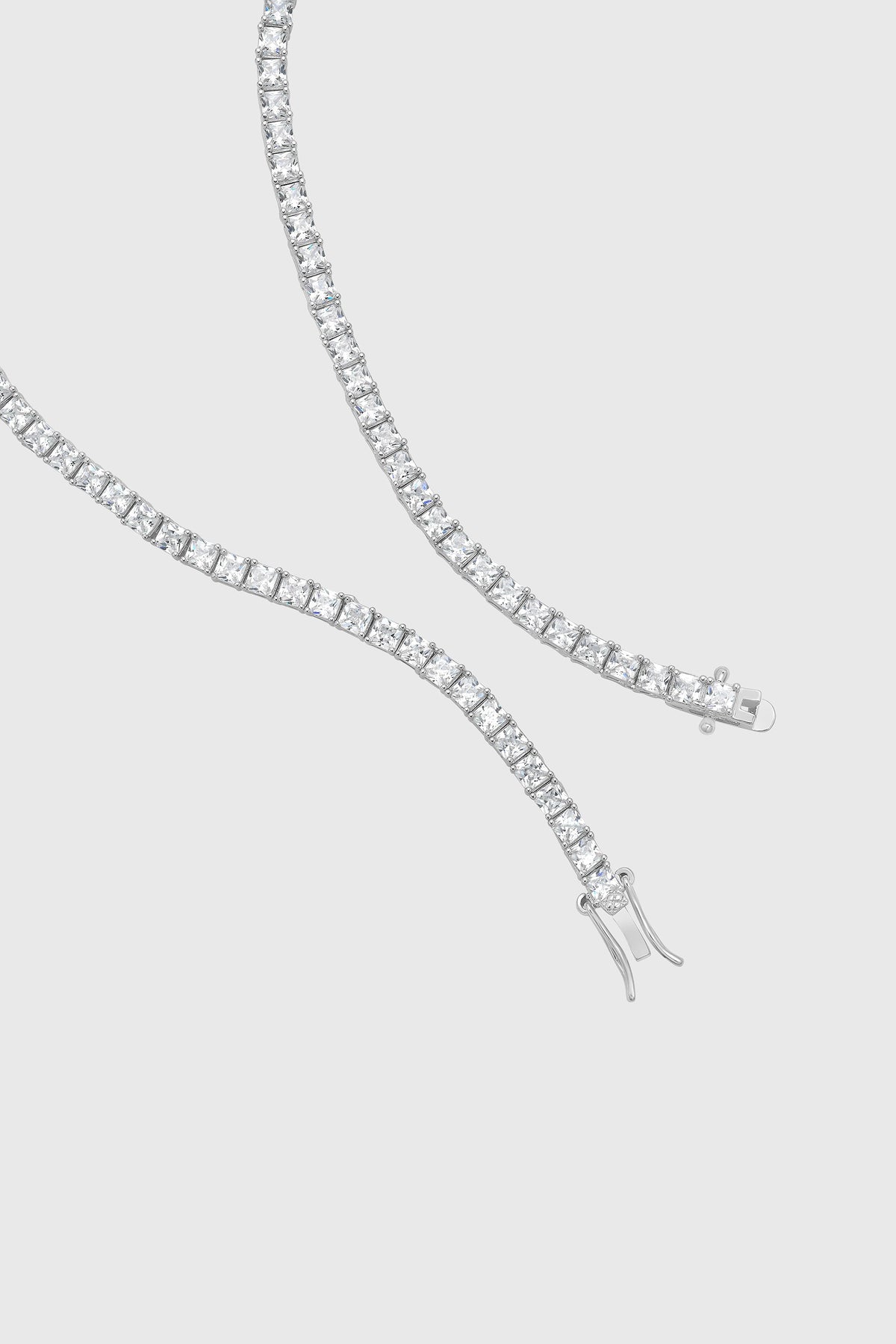 3MM Princess-Cut Tennis Necklace - Necklaces