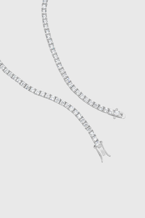 3MM Princess-Cut Tennis Necklace - Necklaces