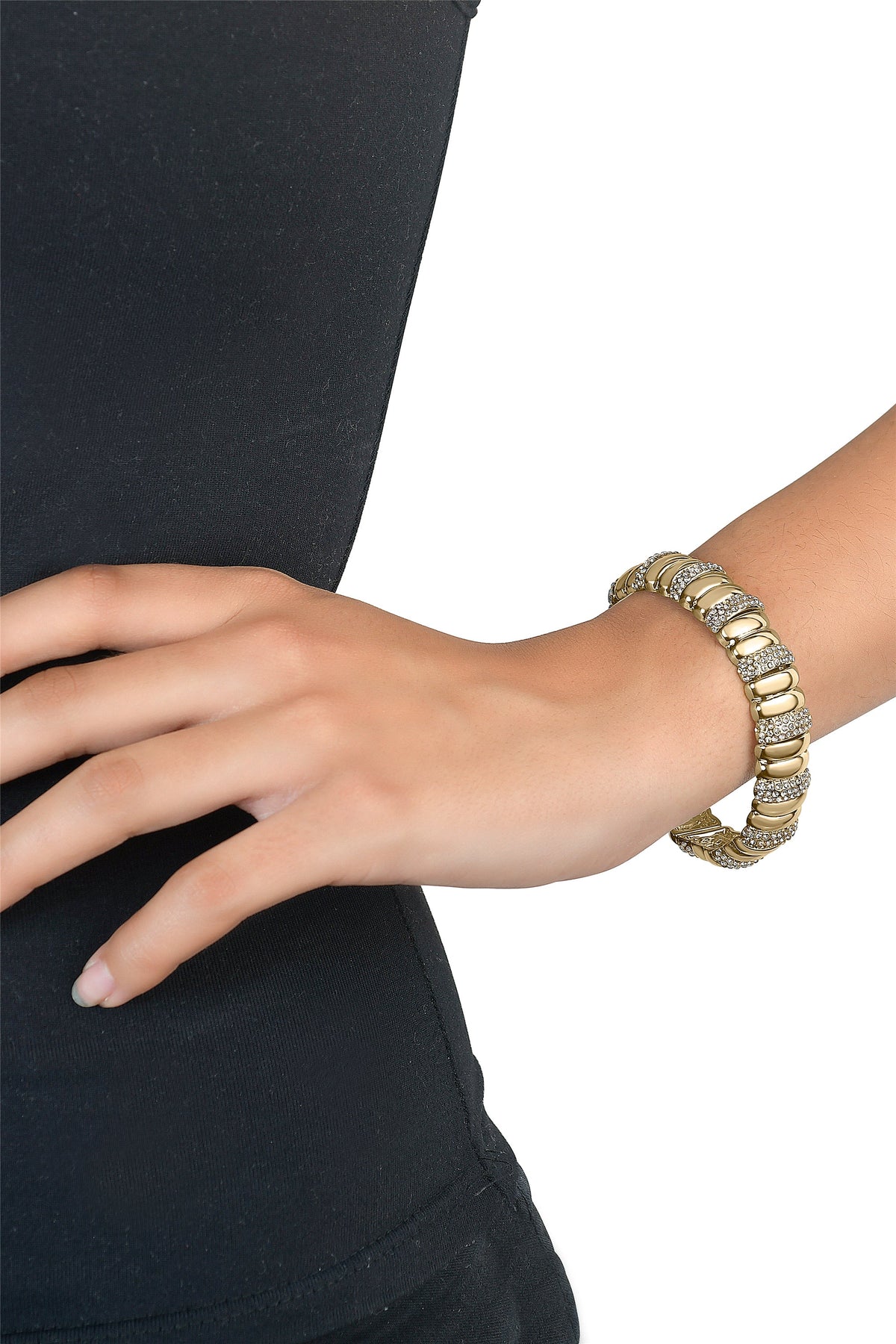 Stretch Bracelet with Pave Accents - Bracelets
