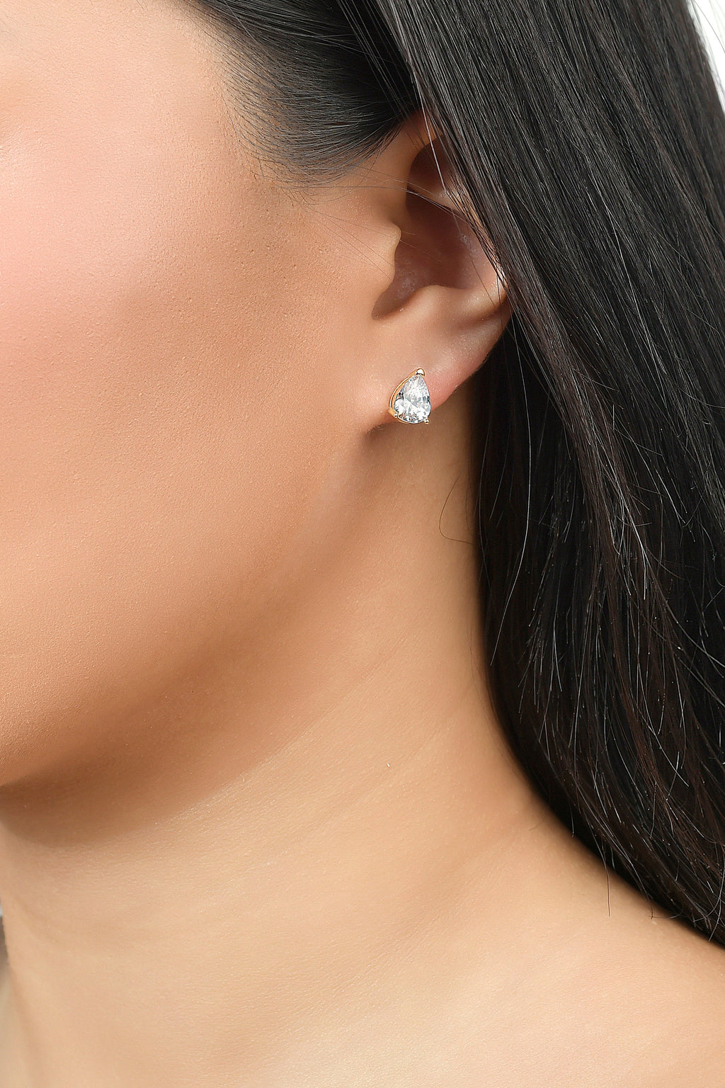 Pear Stud Earrings - Necklaces