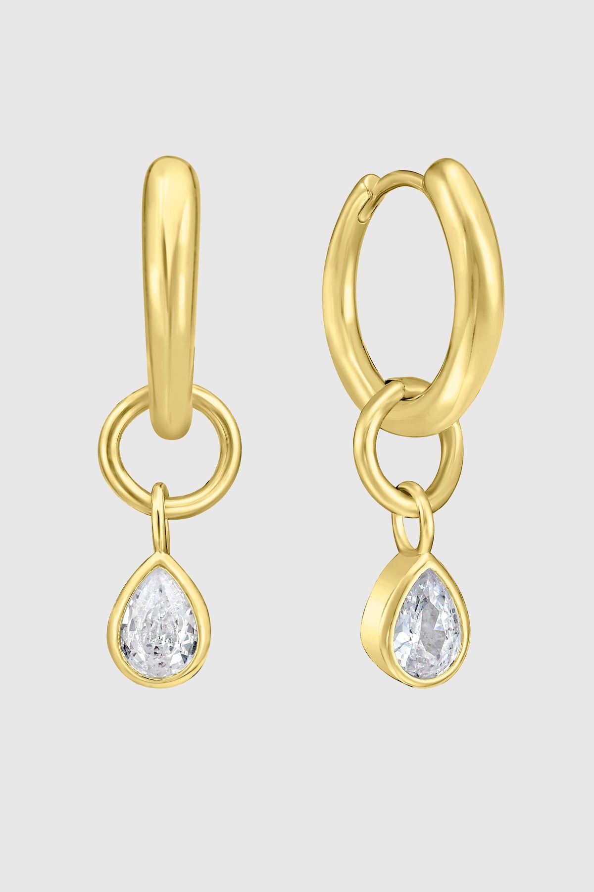 Pear Drop Hoop Earrings - Necklaces