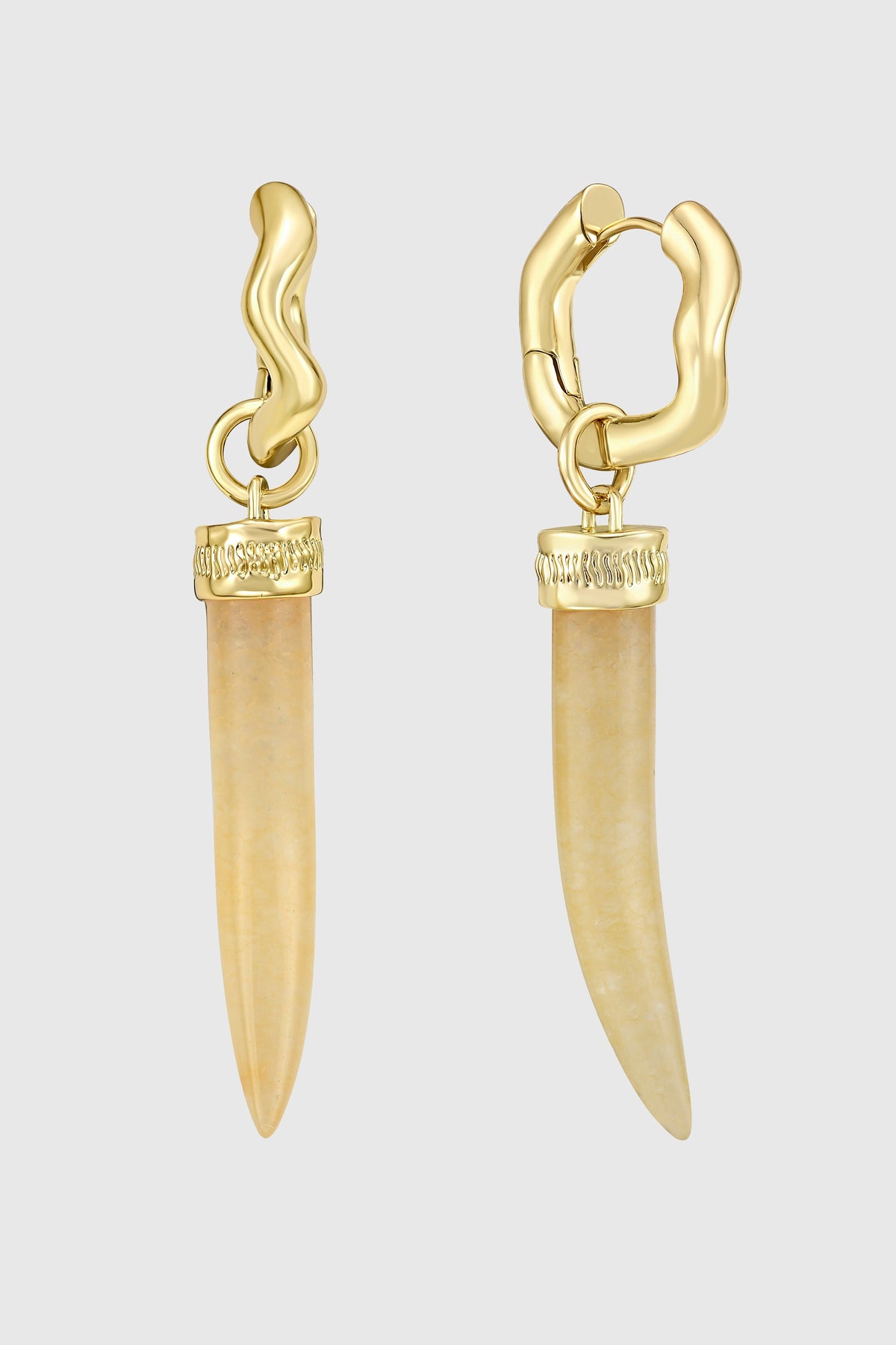Horn Hoop Earrings - Necklaces