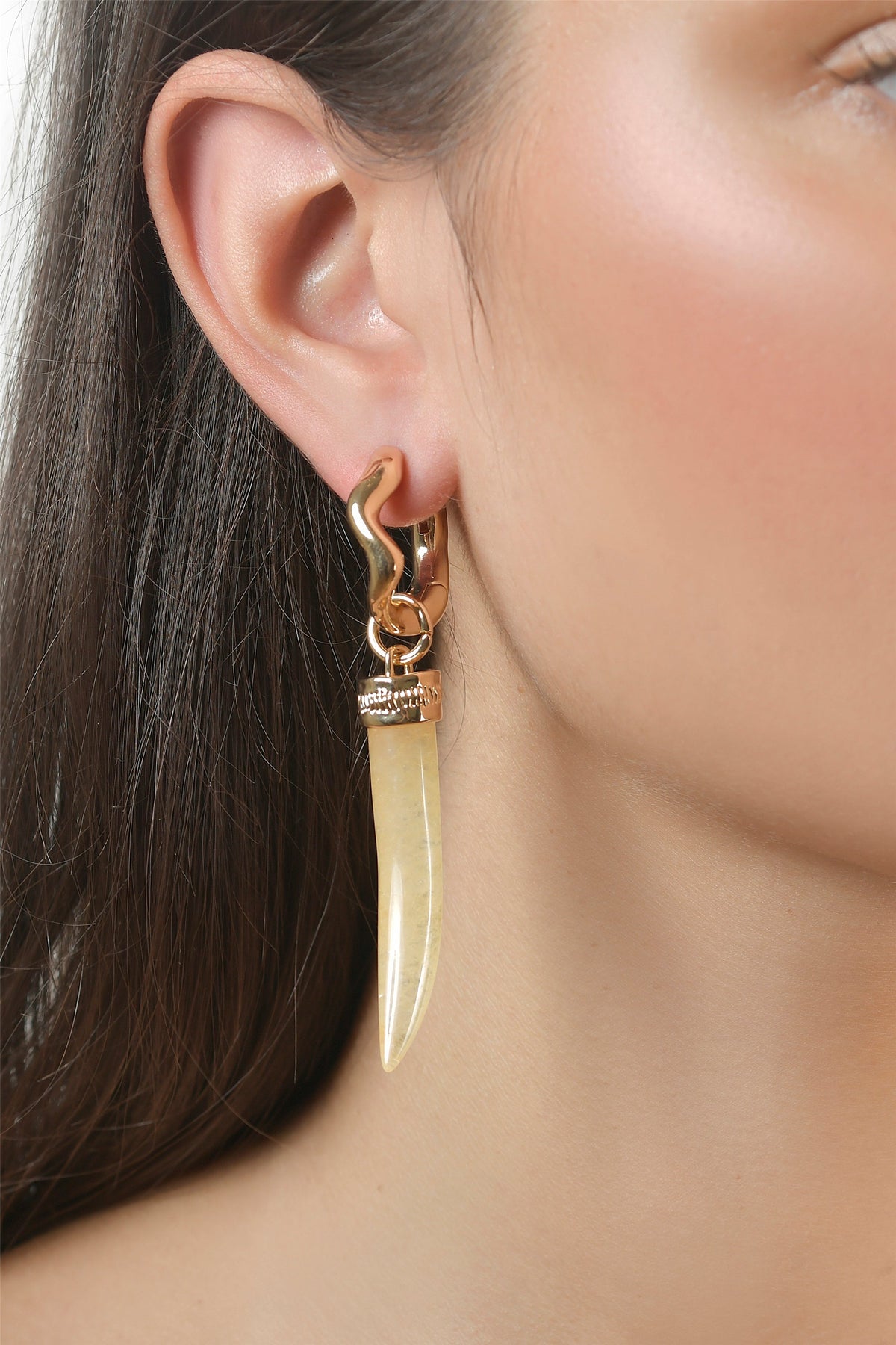 Horn Hoop Earrings - Necklaces
