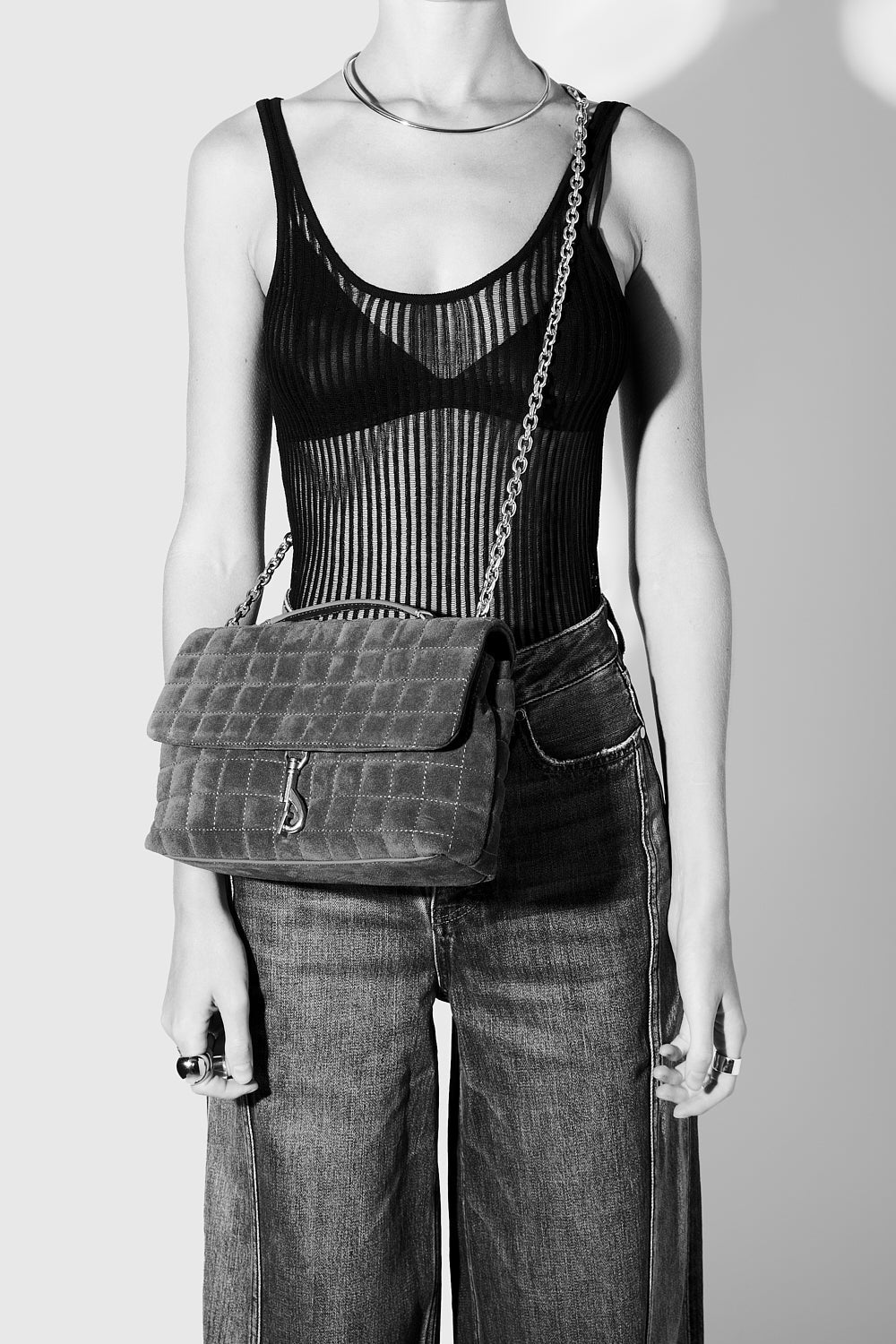 Edie Medium Crossbody With Square Quilt - Crossbody Bags