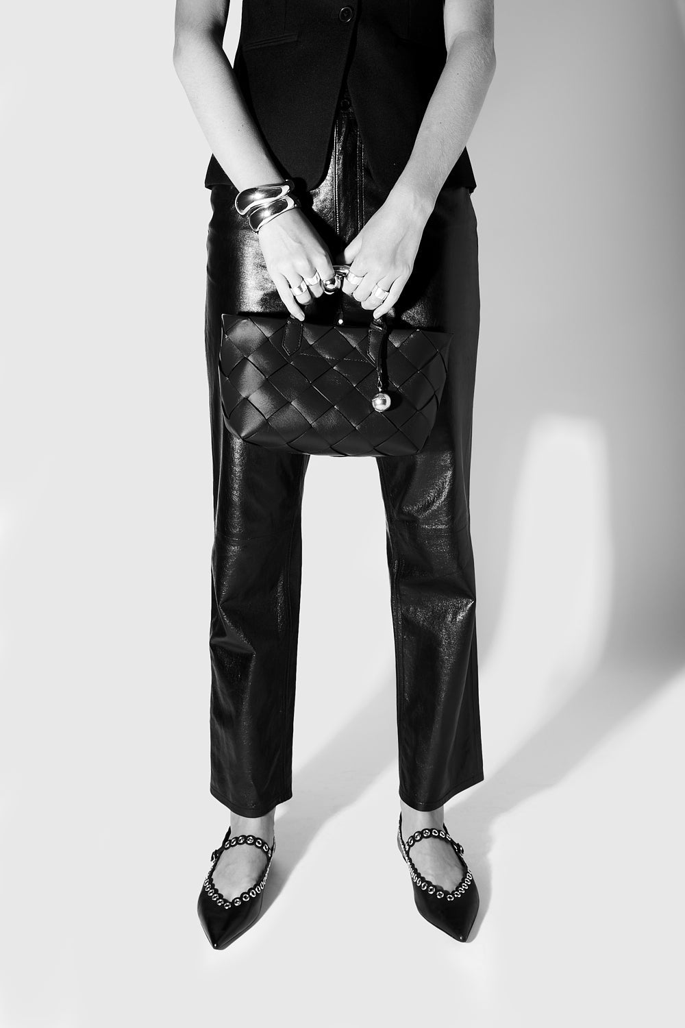 Frankie Woven Mini Tote - Totes & Carryalls - Black