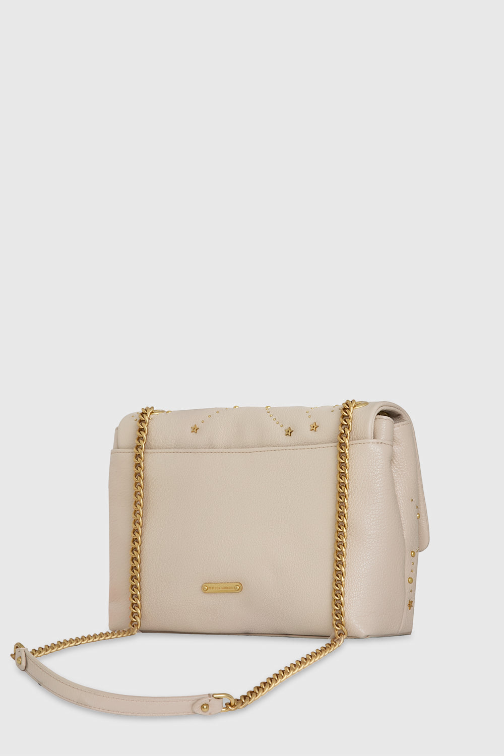 Edie Flap Shoulder With Celestial Studs - Shoulder Bags - Stone