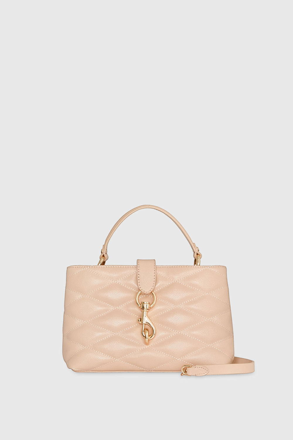 Edie Top Handle Satchel With Diamond Quilt - Top Handle Bags