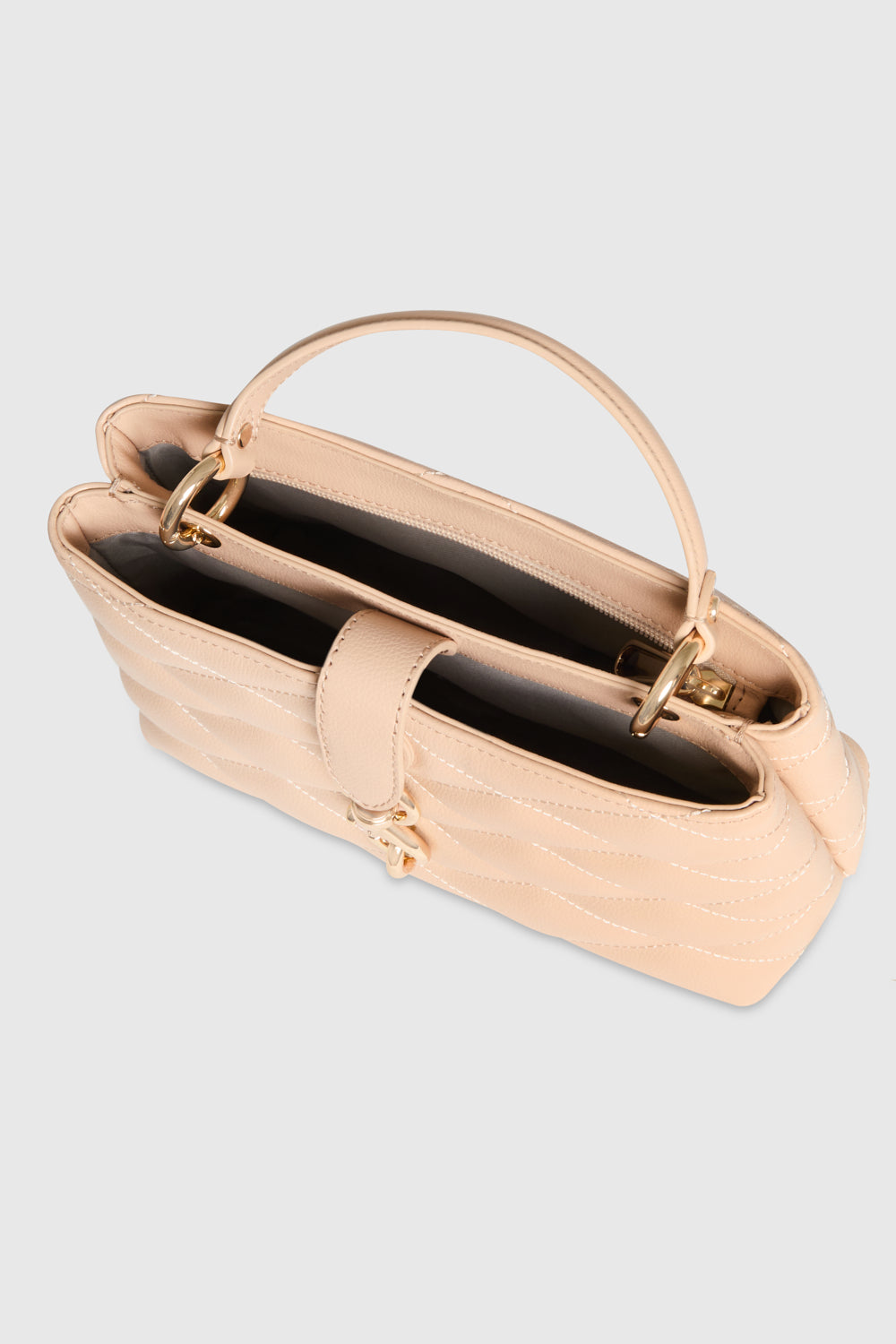 Edie Top Handle Satchel With Diamond Quilt - Top Handle Bags