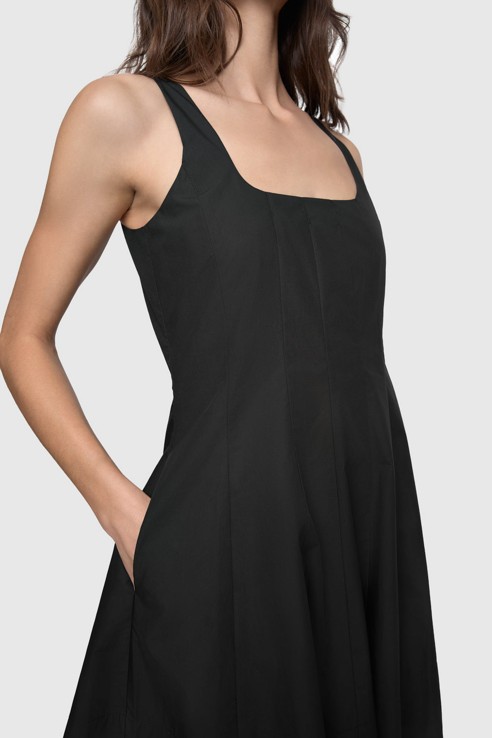 Selena Seamed Dress - Dresses - Black