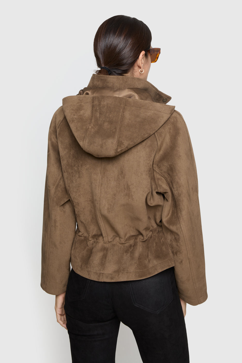 Faux Suede Hooded Parka - Jackets & Outerwear