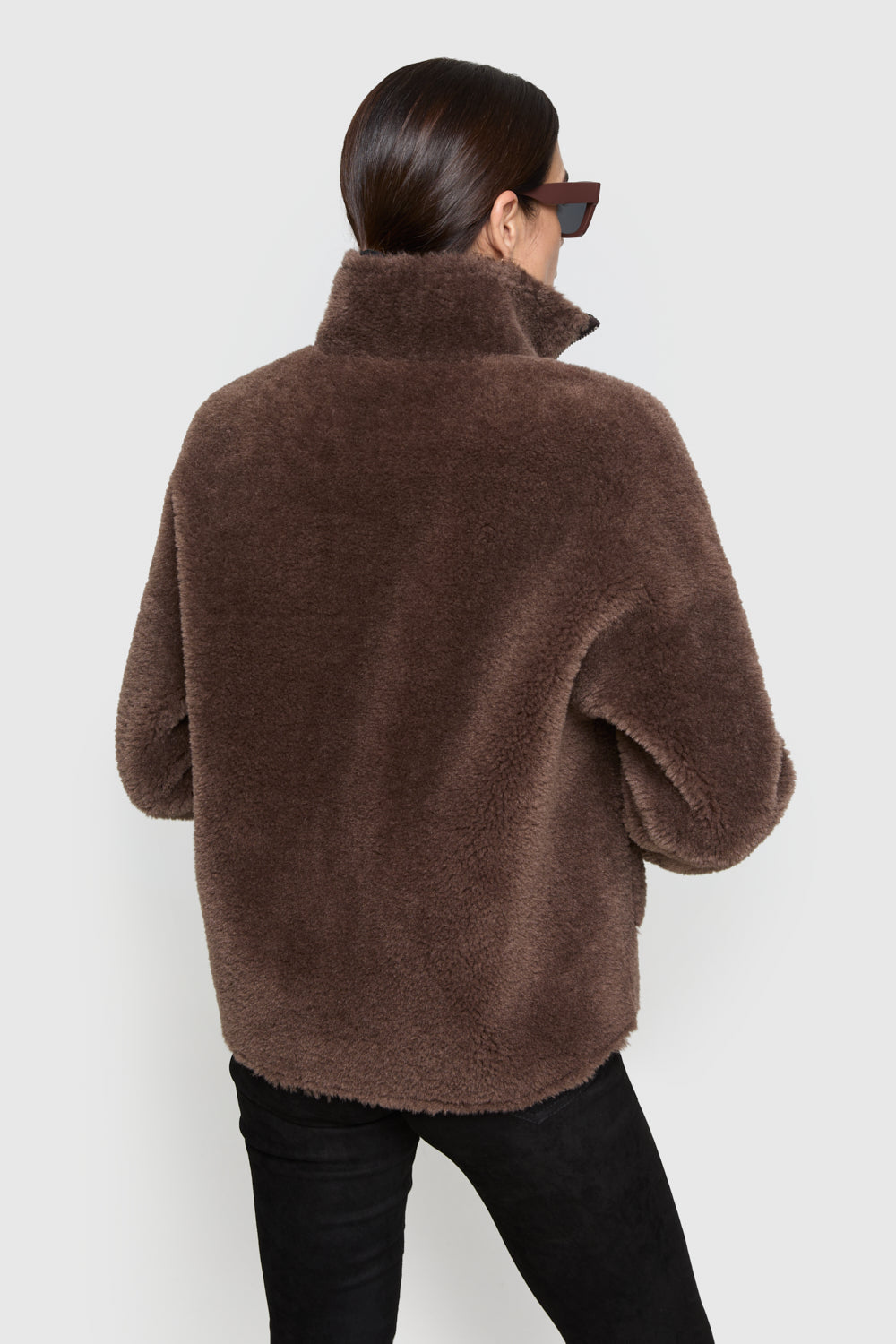 Faux Fur Stand Collar Jacket - Jackets & Outerwear