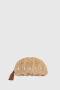 Ruched Clutch - Clutches & Minaudieres - Natural