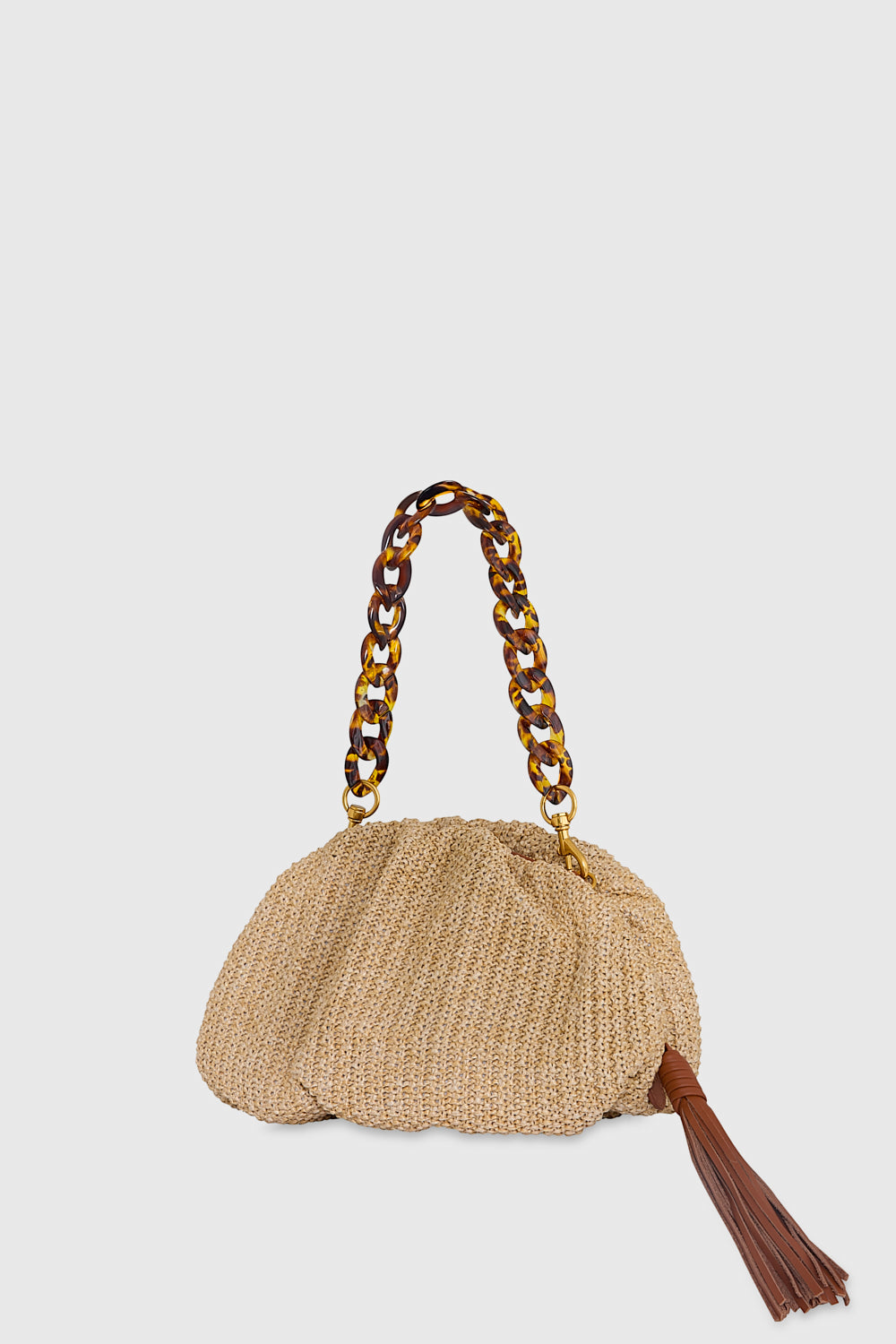Ruched Clutch - Clutches & Minaudieres - Natural