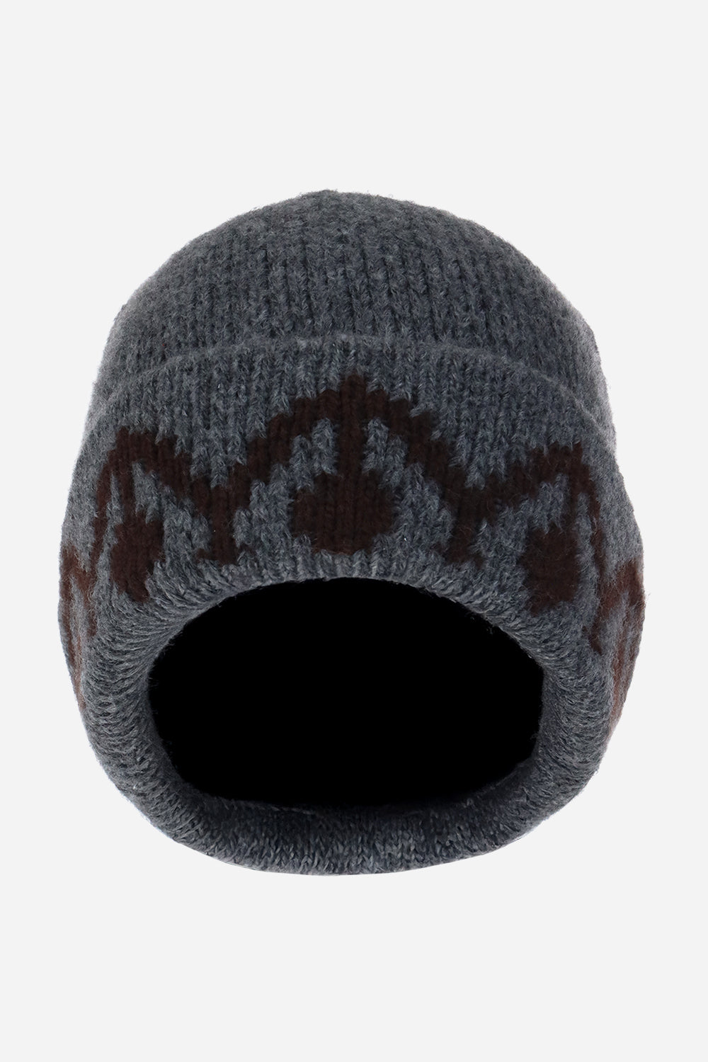 Monogram Cuff Knit Beanie - Hats & Beanies - Grey