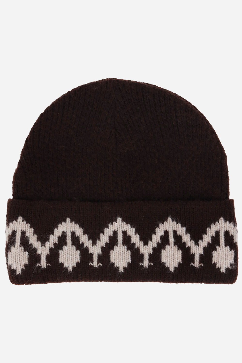 Monogram Cuff Knit Beanie - Hats & Beanies - Brown