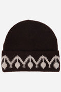 Monogram Cuff Knit Beanie - Hats & Beanies - Brown
