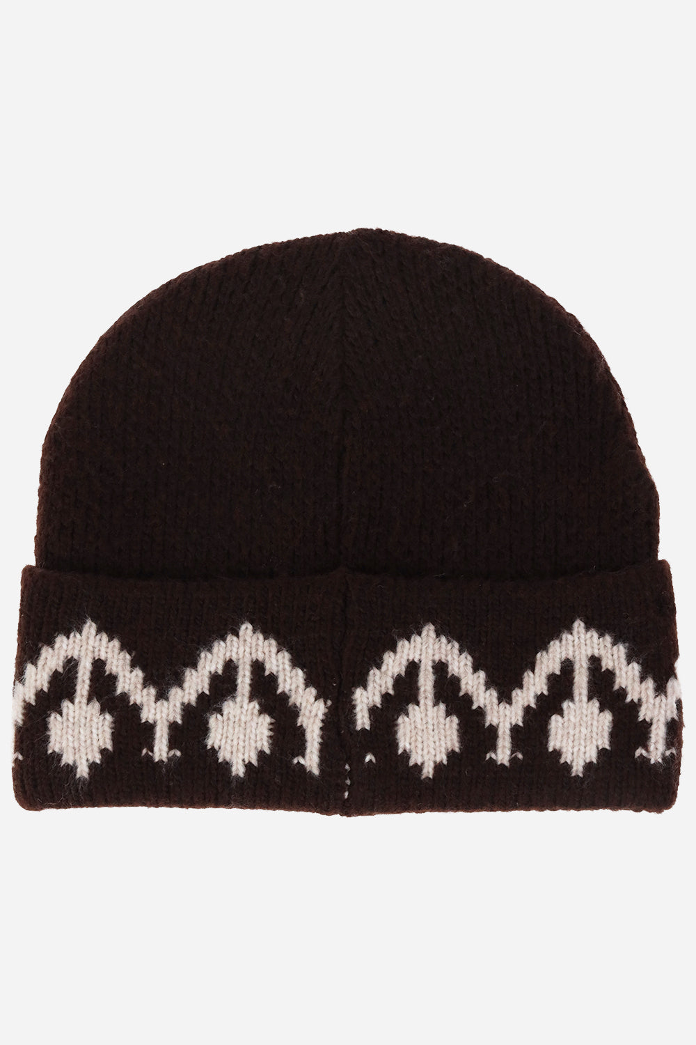 Monogram Cuff Knit Beanie - Hats & Beanies - Brown