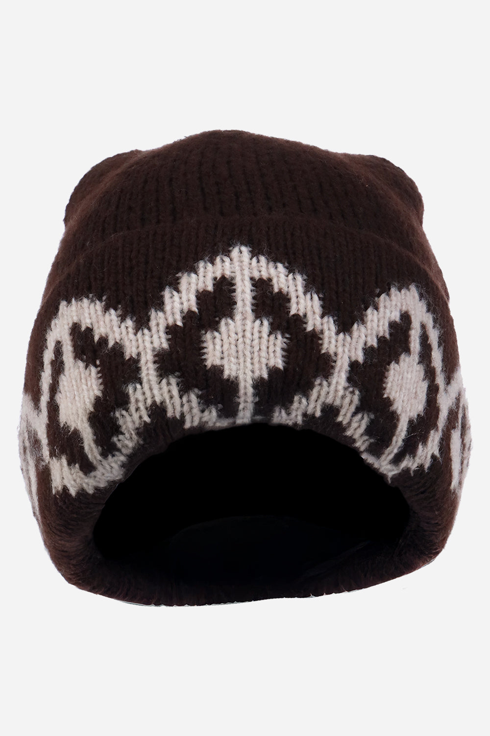 Monogram Cuff Knit Beanie - Hats & Beanies - Brown