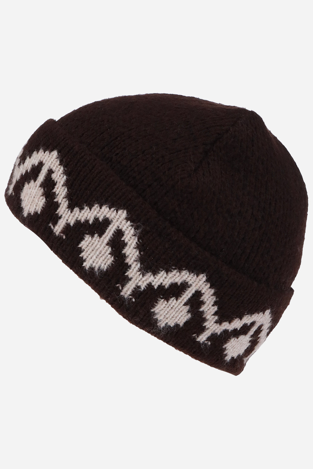Monogram Cuff Knit Beanie - Hats & Beanies - Brown