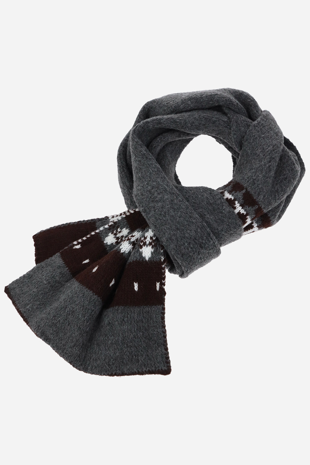 Heather Knit Ikat Scarf - Scarves & Shawls - Grey