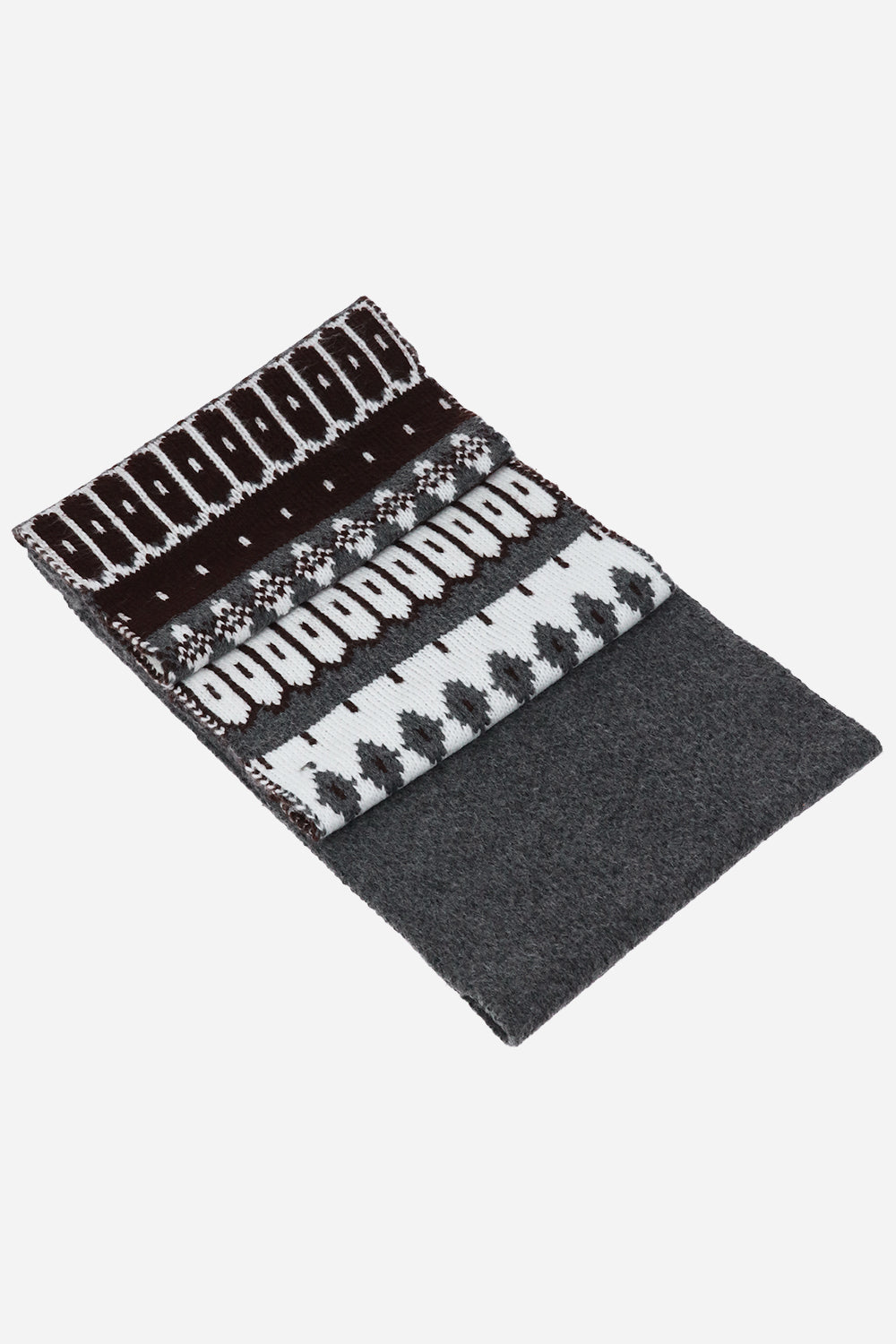 Heather Knit Ikat Scarf - Scarves & Shawls - Grey
