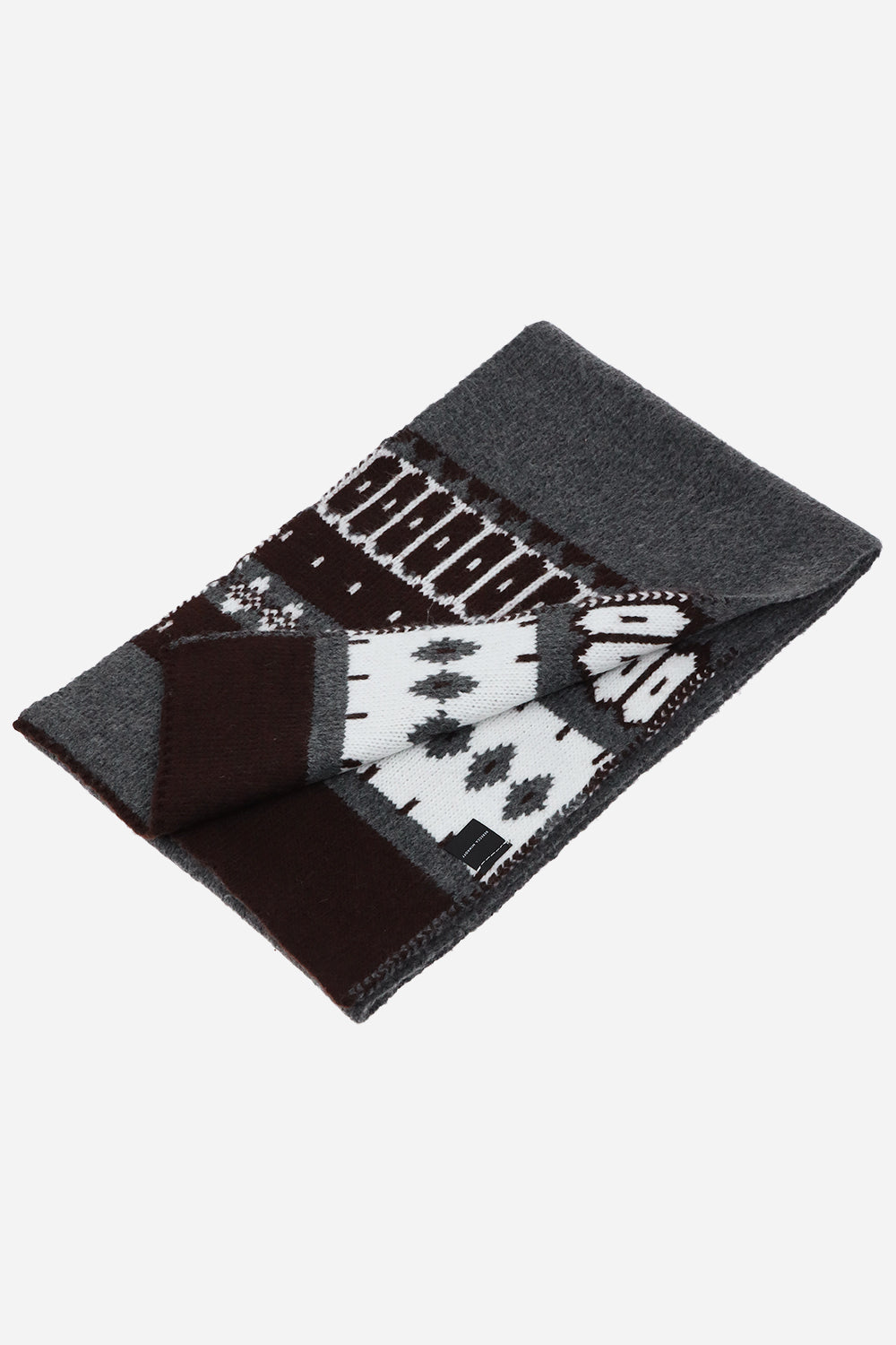 Heather Knit Ikat Scarf - Scarves & Shawls - Grey