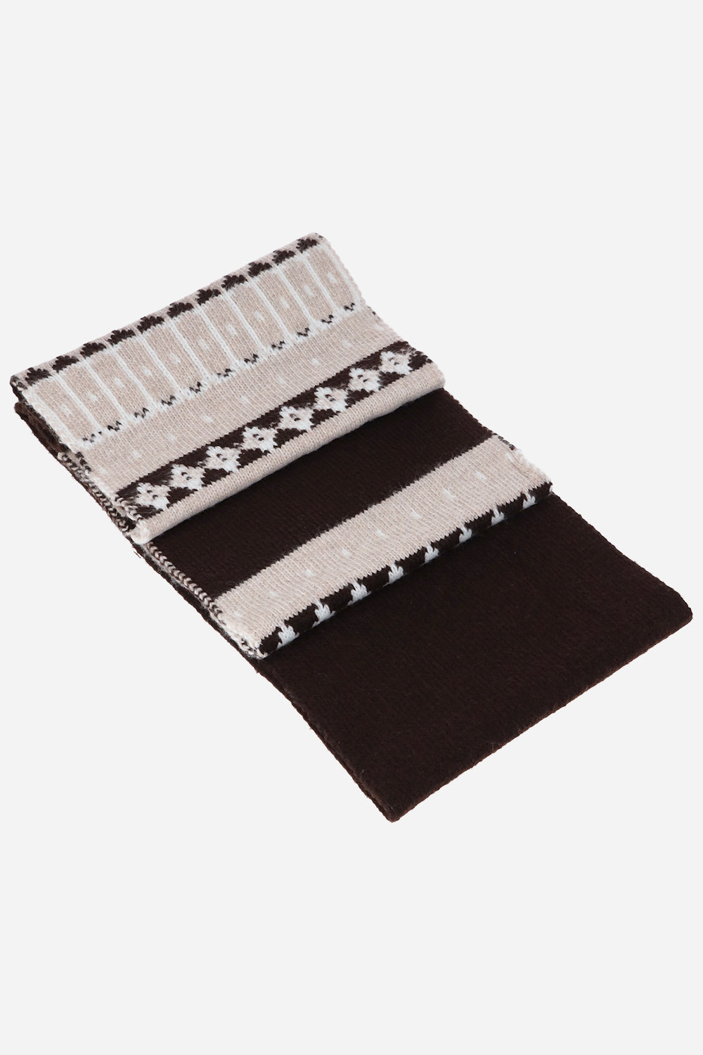 Heather Knit Ikat Scarf - Scarves & Shawls - Brown