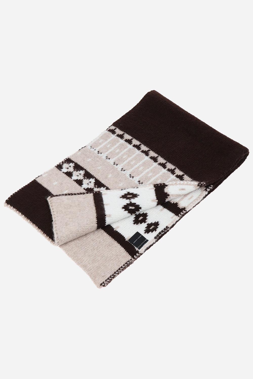 Heather Knit Ikat Scarf - Scarves & Shawls - Brown