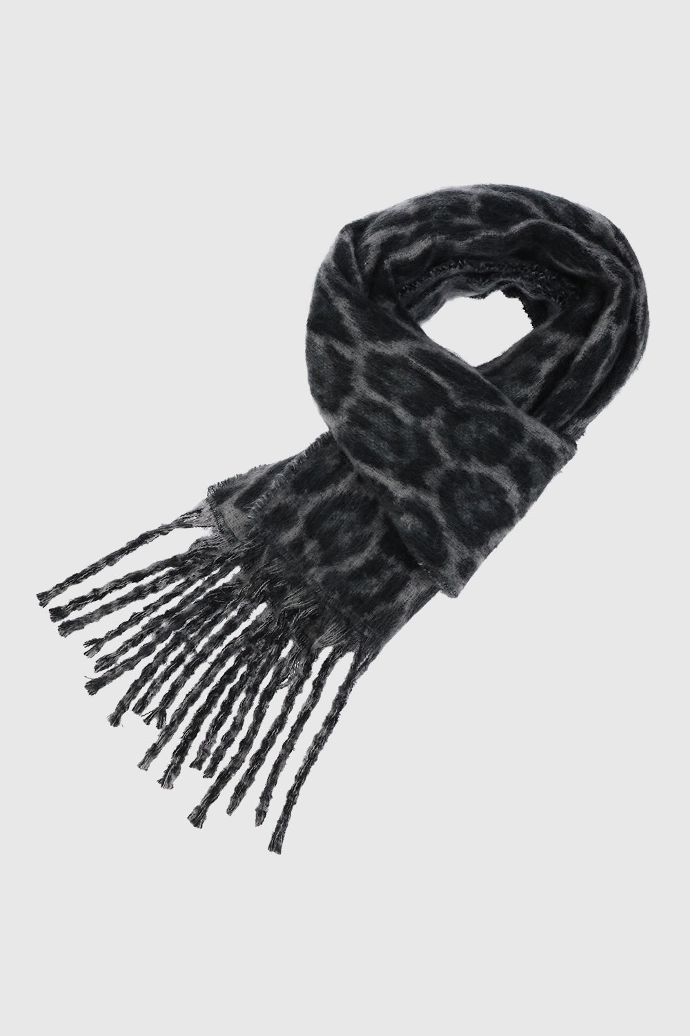 Brushed Woven Leopard Jacquard Scarf - Scarves & Shawls