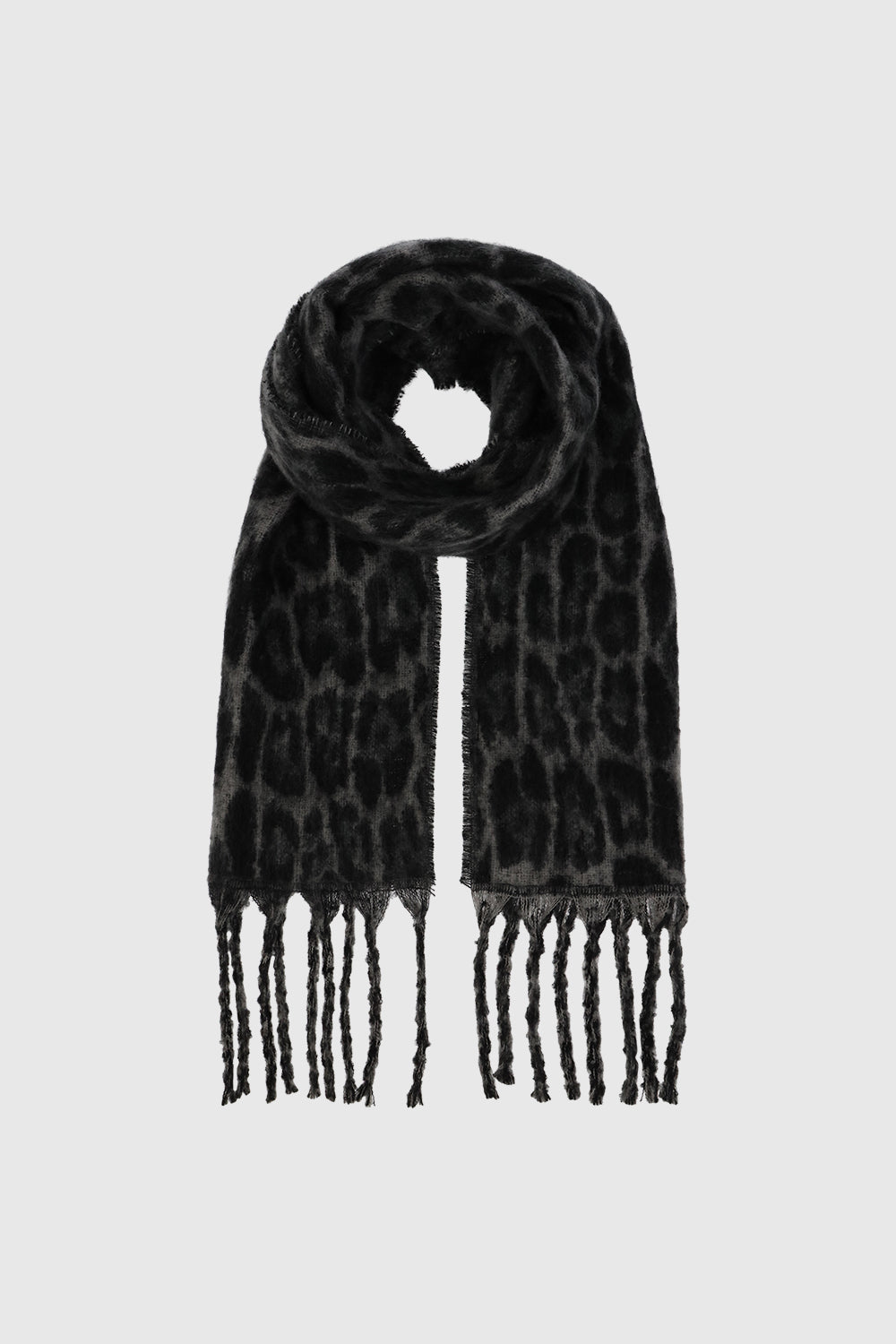 Brushed Woven Leopard Jacquard Scarf - Scarves & Shawls