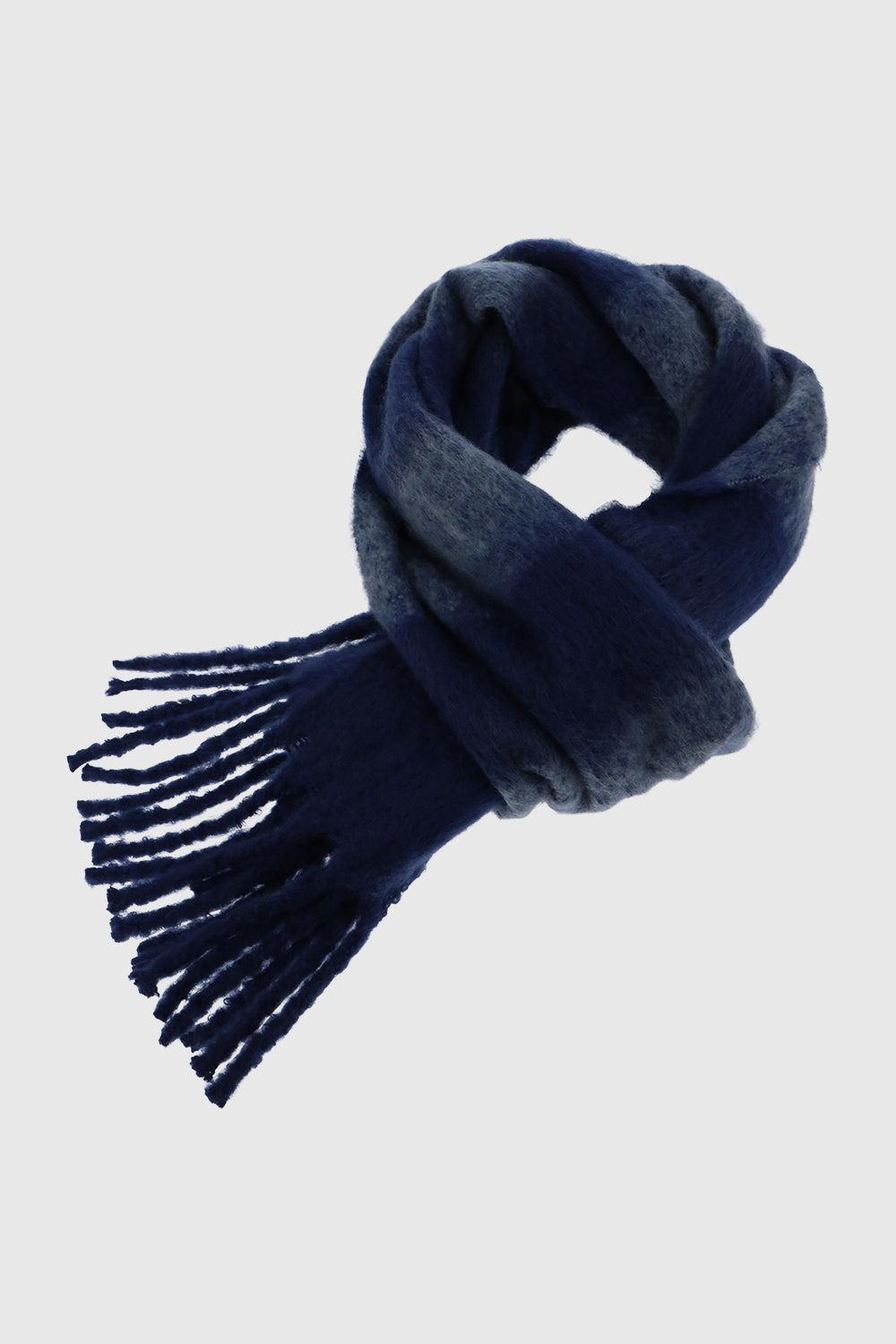 Brushed Acrylic Striped Blanket Scarf with Fringe - Scarves & Shawls