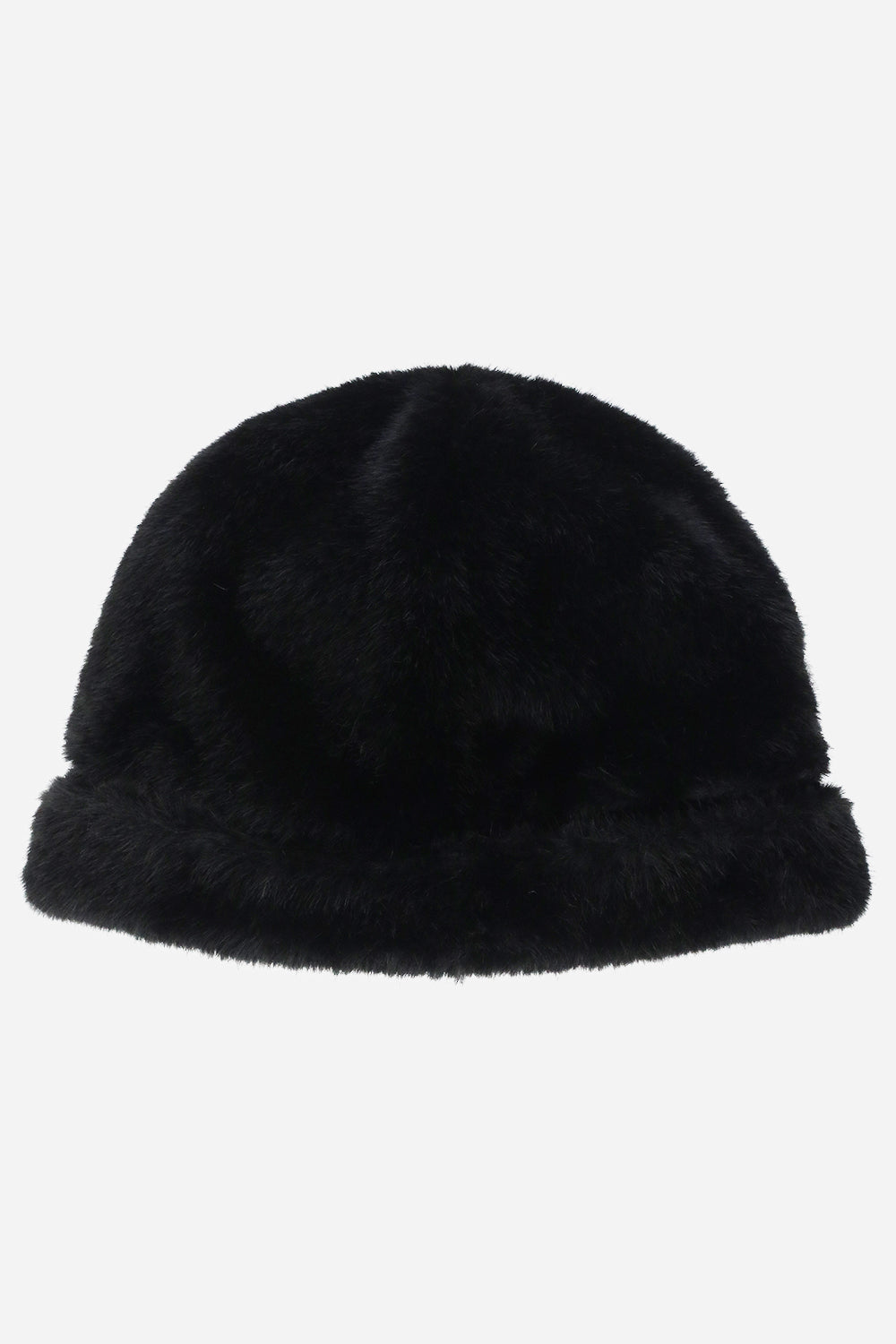 Faux Shearling Rounded Hat Black - Hats & Beanies