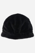 Faux Shearling Rounded Hat Black - Hats & Beanies