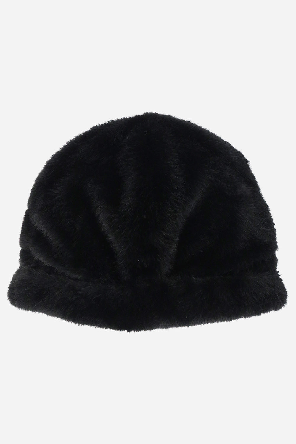 Faux Shearling Rounded Hat Black - Hats & Beanies