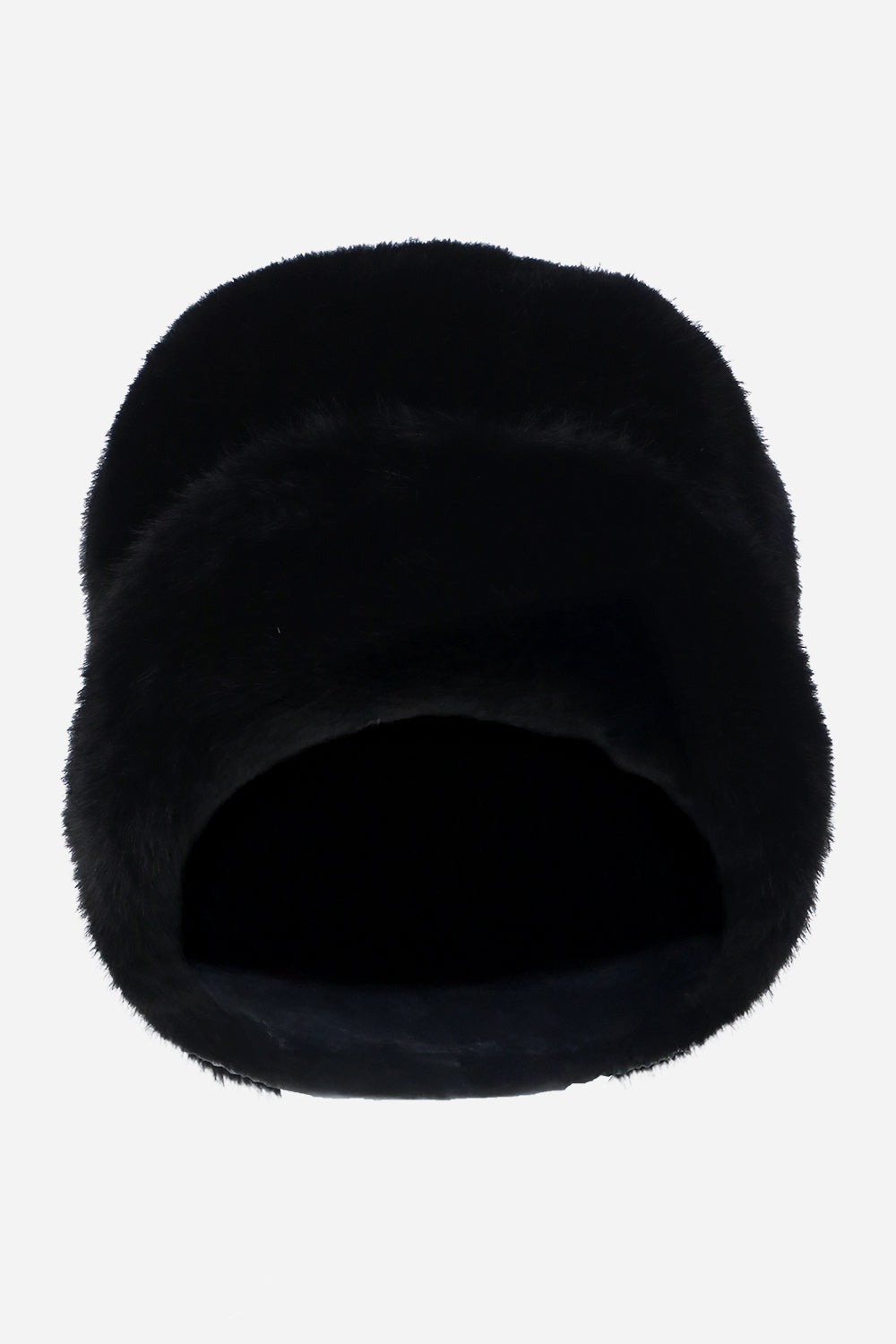 Faux Shearling Rounded Hat Black - Hats & Beanies
