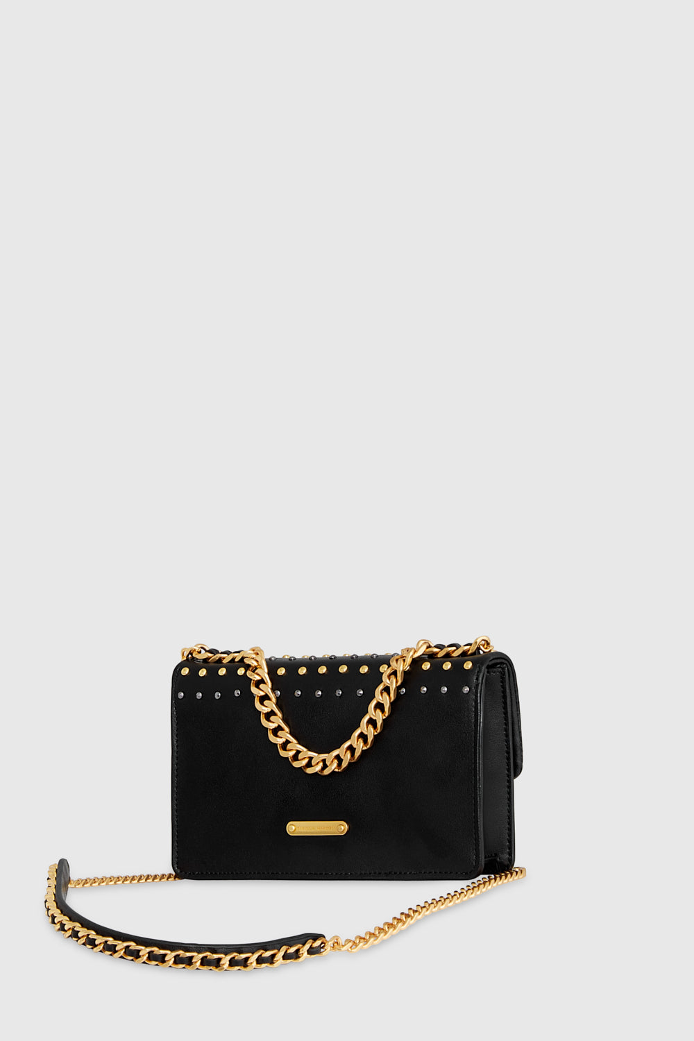 Edie Studded Mini Crossbody On A Chain - Crossbody Bags