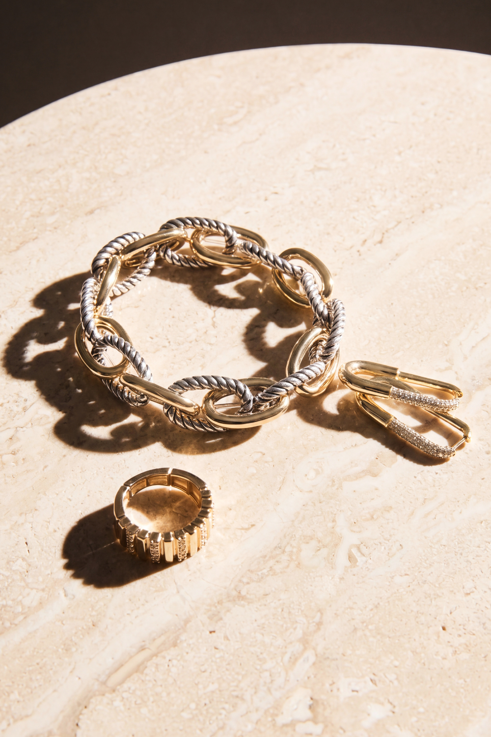 Two-Tone Twisted Link Bracelet - Bracelets